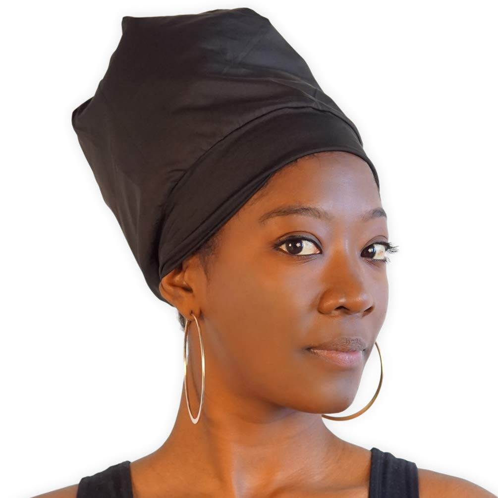 Satin Lined Sleep Cap - Silk Feel Sleeping Bonnet & Curly Hair Wrap - Natural Hair Buff & Head Cover Night Slap Cap for Women