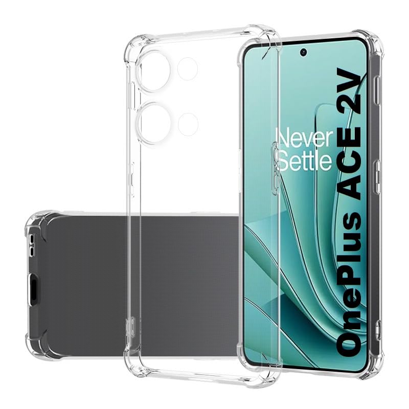 Zubitech Case for OnePlus Ace 2V Soft Clear Cover Flexible Silicone Case Transparent TPU Bumper Camera Protection Shock Protection Case for 1 + Ace 2V