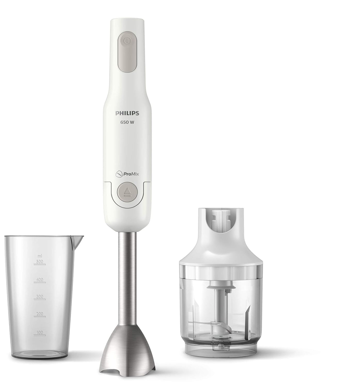 PHILIPSDaily Collection ProMix HandBlender - 650W, Compact Chopper, 1 Speed, Anti-Splash - HR2535/01