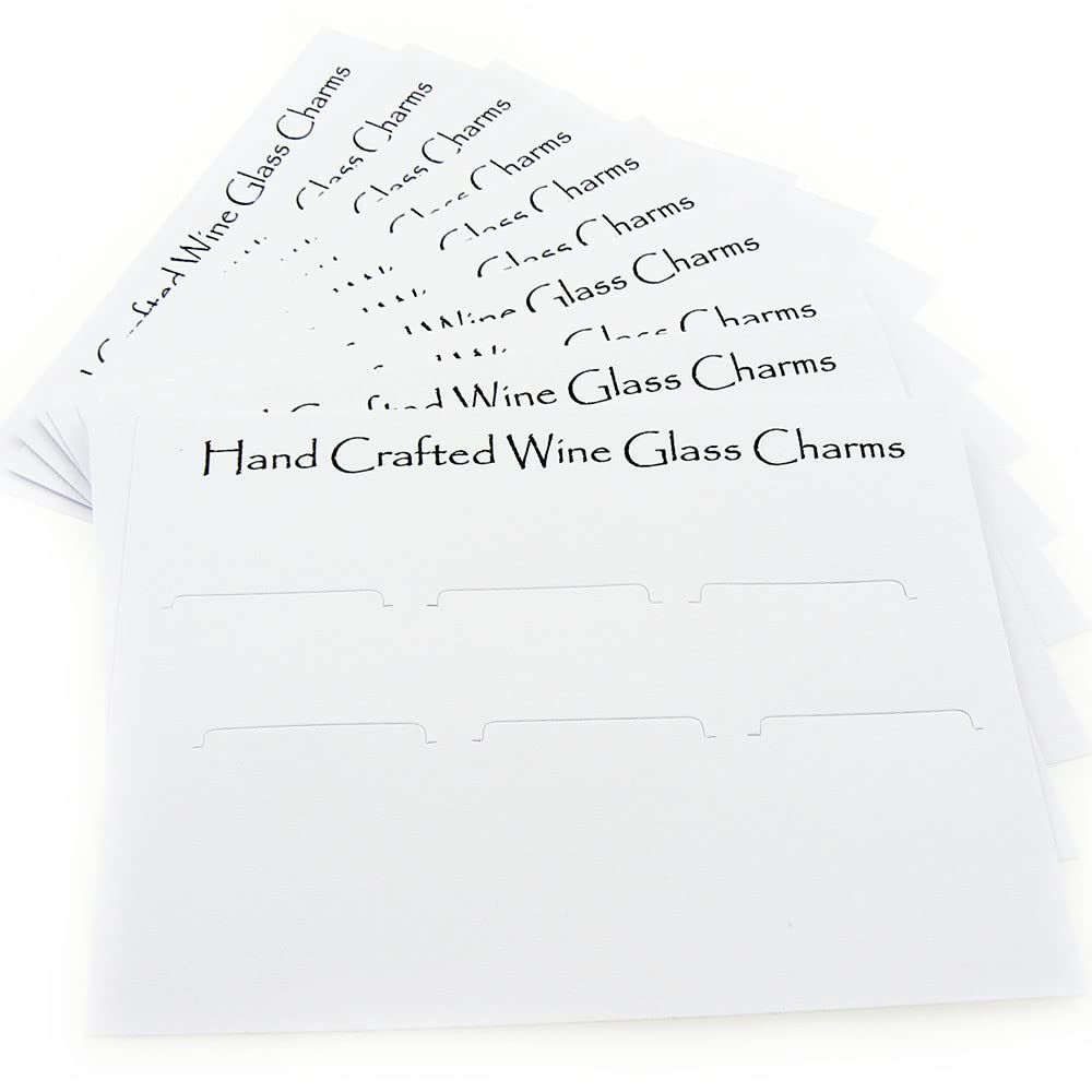 Occasions Emporium10 Wine Glass Charms Display Packaging - Square - Mounting Cards and Cellophane Bags