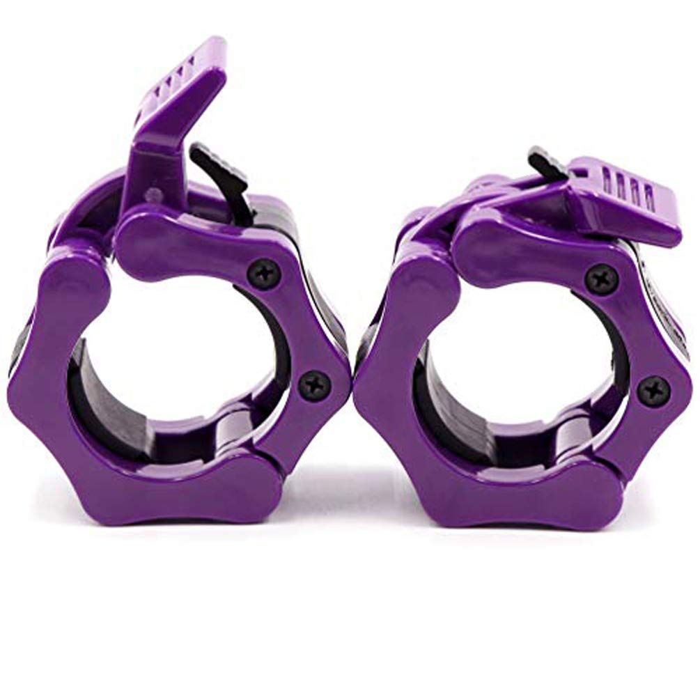 IADUMO Barbell Clips,Weight Clamps for Barbell,Quick Release Barbell Collars,Purple Olympic Barbell Clamps,Purple Barbell Collars Great for Weight Lifting and Olympic Lifts (Purple)