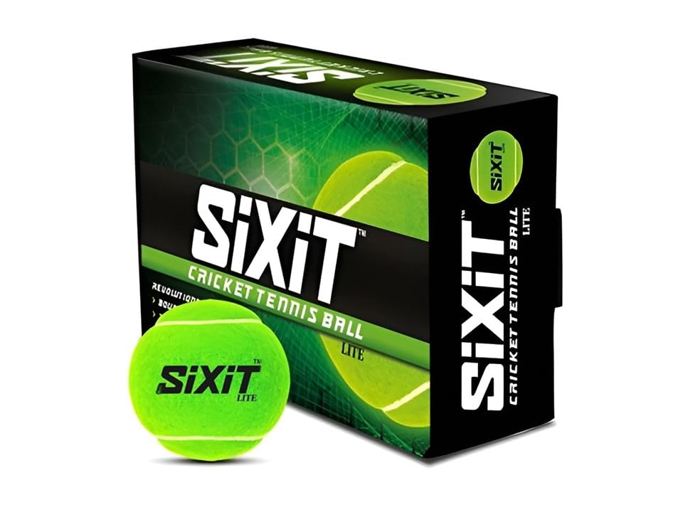 Sixit Premium Cricket Ball (Lightest Ball, Pack of 6, Green, 66 mm, 70-80 gm)