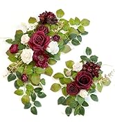 Piklado Wedding Decor (Pack of 2) Welcome Sign Flower Backdrop Garland for Ceremony Reception Wal...