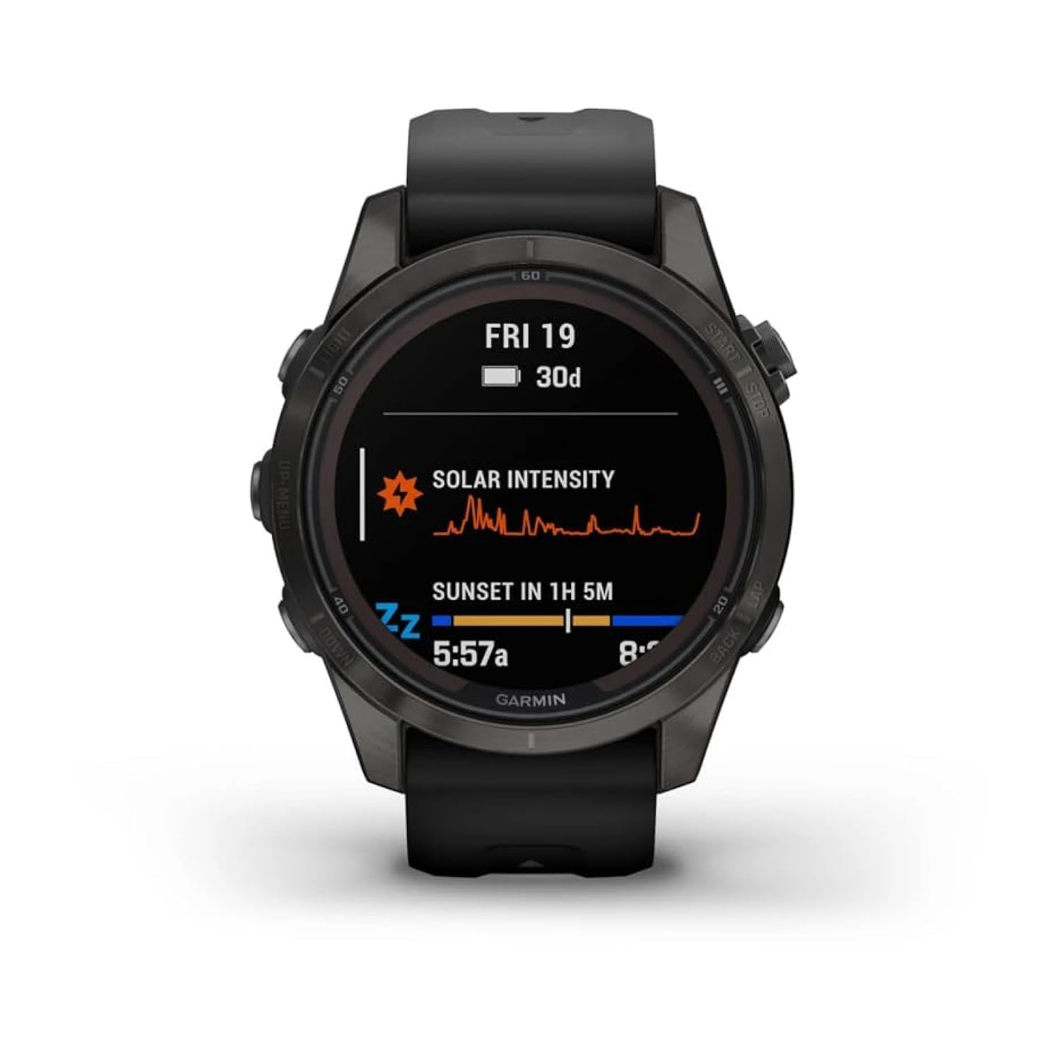 GARMIN FENIX 7S PRO - SAPPHIRE SOLAR EDITION-CARBON GRAY DLC TITANIUM WITH BLACK BAND