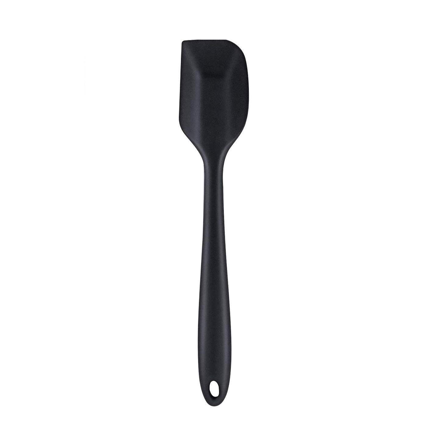 we3 Multi Purpose Heat Resistance Silicone Spatula Turner Non-Stick Silicone Kitchen Tools FDA Approved Piece of 1 Black|Spatula XL 27cm