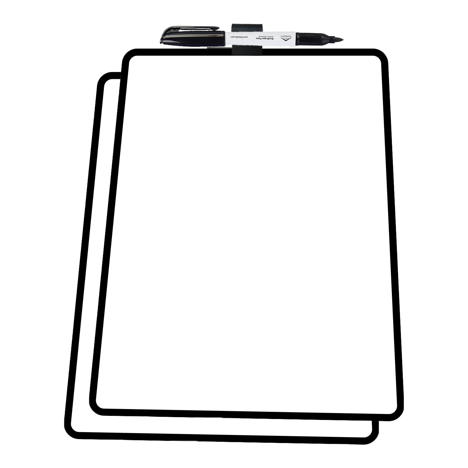 Lifekrafts Double-Sided Mini Whiteboards with Black Frame(9x12 inches), Pack of 2 |Includes 2 Mini Whiteboards & 2 Marker Pens| Interactive Learning Whiteboards for Kids, Students, Teachers.