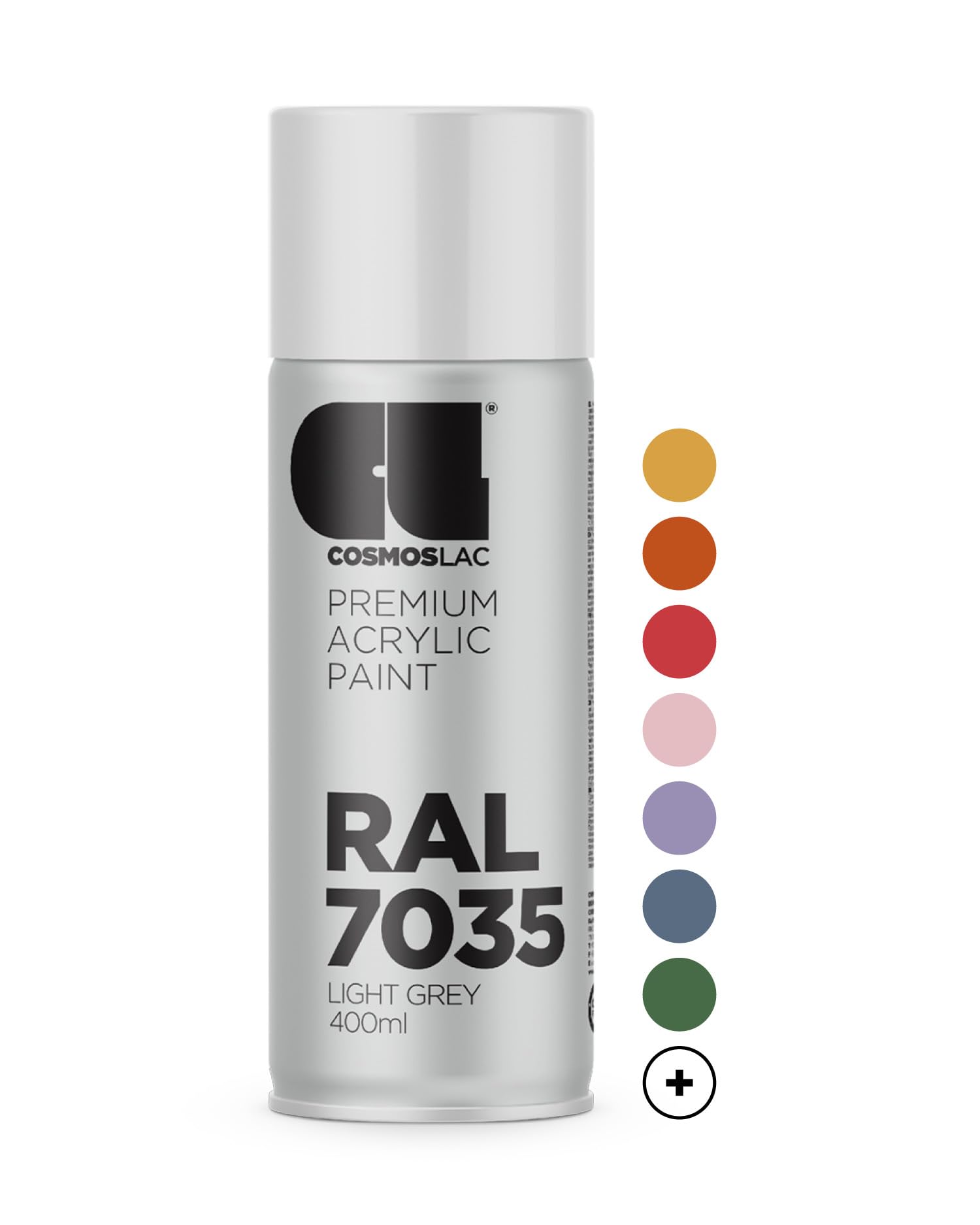 CL COSMOS LACSpray Paint, Grey, Glossy, Spray Cans Spray Paint, DIY Paint, Acrylic Paint, Spray Can, Paint Spray Can, Paint Spray Paint for Plastic, Metal, etc. (RAL 7035 - Light Grey)