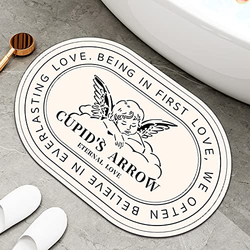 Jiamusi Cashmere Thin Soft Bathroom Mat,Cartoon Retro Bath Mats with Angel Pattern,Machine Washable Quick Dry Bathroom Rugs,Non Slip Bath Rugs for Bathroom[24" x 36"]