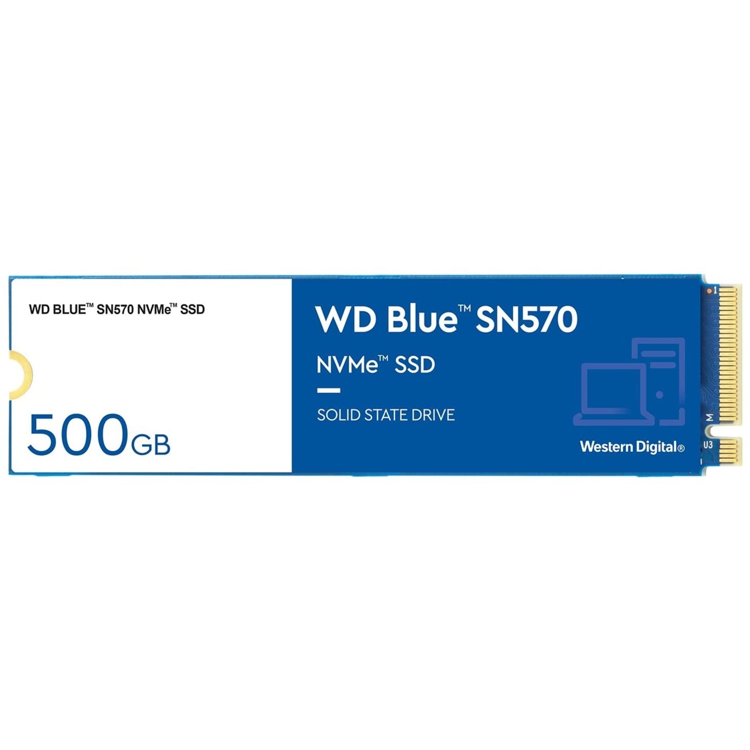 Western Digital 500GB WD Blue SN570 NVMe Internal Solid State Drive SSD - Gen3 x4 PCIe 8Gb/s, M.2 2280, Up to 3,500 MB/s - WDS500G3B0C