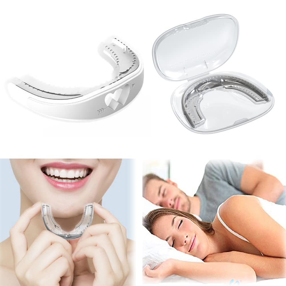 SYOSI Anti Snore Mouthpiece, Snoring Solution Night Guard, Sleep Aid for Teeth Grinding, Adjustable Snoring Stopper, Breathing Positioning Mouth Guard for Better Sleep