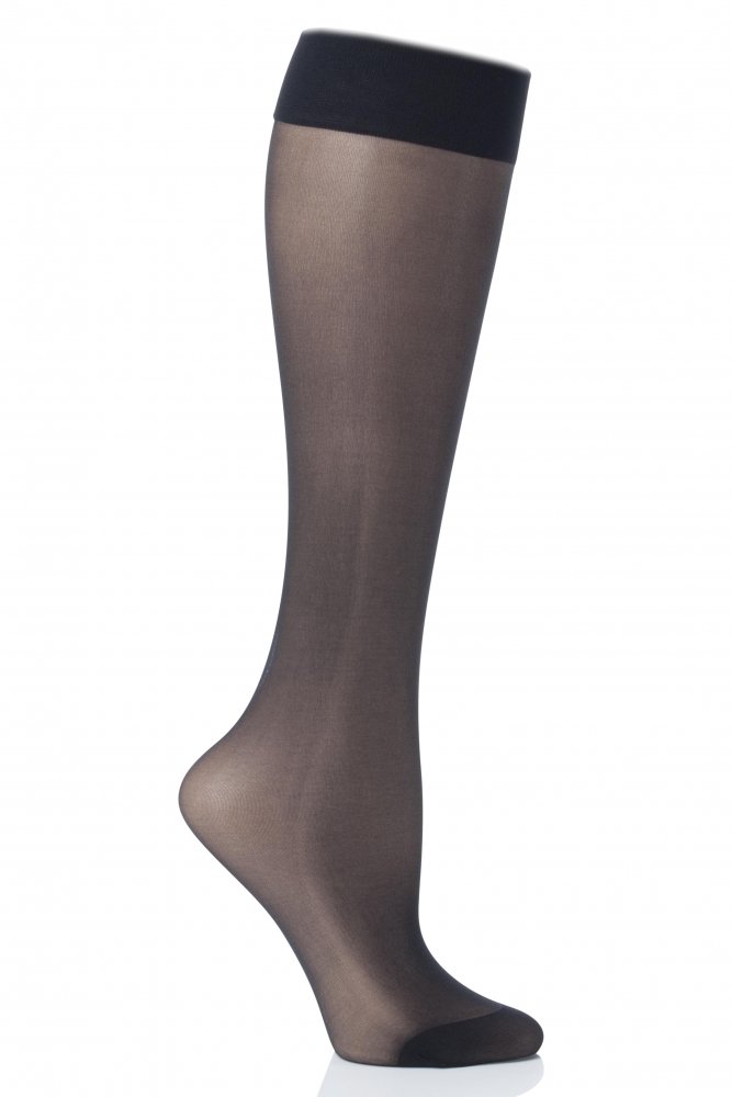 Ladies 2 Pair Charnos 10 Denier Run Resist Knee Highs In 2 Colours