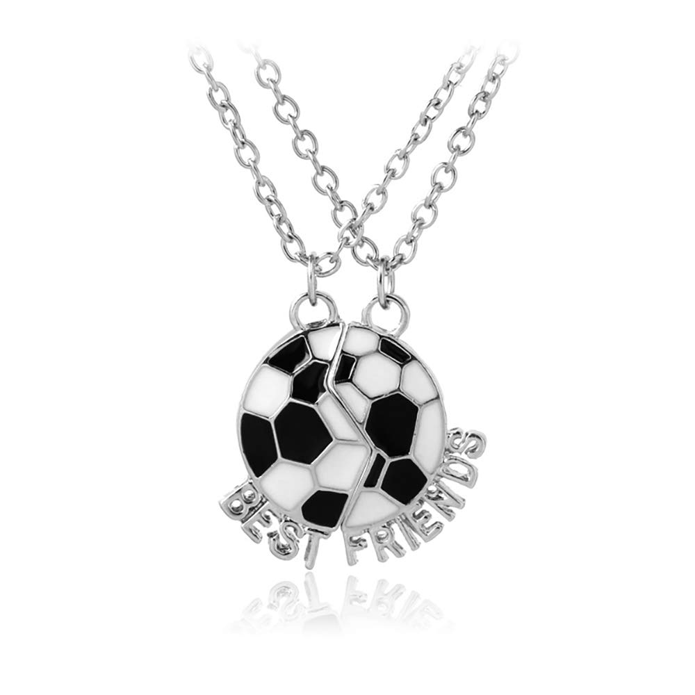 Mandy XiaBEST FRIENDS Necklace Soccer Football Panda Bear Friendship Pendant Necklaces Two Parts Sport BFF Necklaces