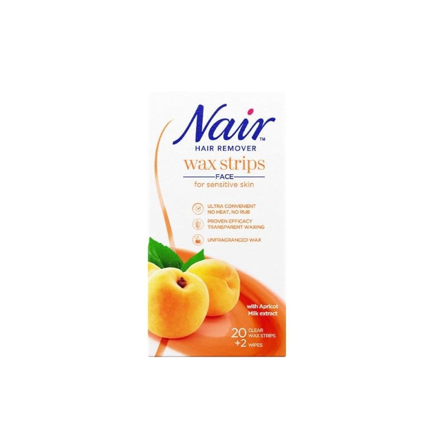 Nair Apricot Hair Removal Wax 20-Strips, 2-Pack