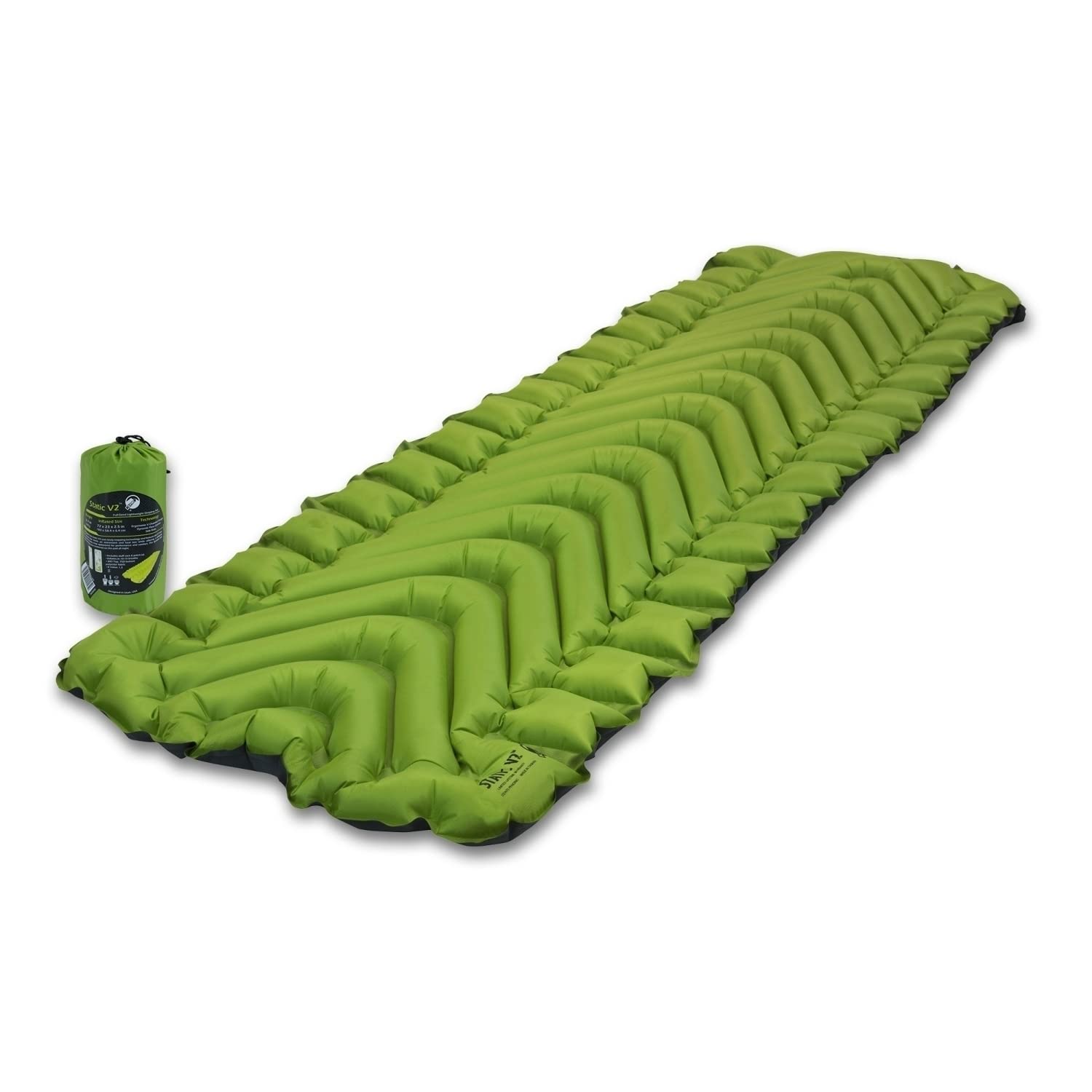 Klymit Static V2 Sleeping Pad, Ultralight, (12% Lighter), Great for Camping, Hiking, Travel and Backpacking