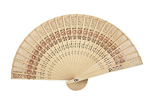 Forsun Sandalwood Fan (Set of 50 pcs) - Baby Shower Gifts & Wedding Favors&Birthday Gifts&Christmas Gift-Sunflower