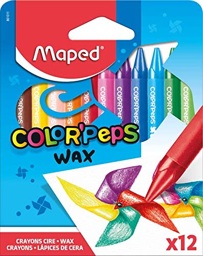 Maped Crayons Colour&Rsquo;Peps Wax, 12 Pieces, M861011