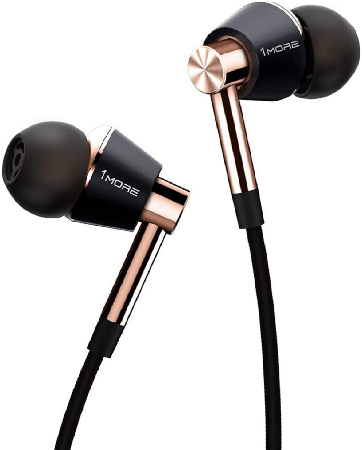 1MORETriple Driver In-Ear Earphones Hi-Res Headphones with MEMS Microphones, Bass Driven Sound, In-Line Remote, High Fidelity for Smartphones/PC/Tablet - Gold, Bluetooth, NFC