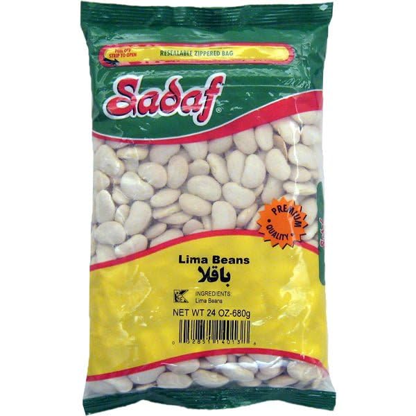 Sadaf Lima Beans 24 oz- Butter Beans - Dried Large Limas - Lima Beans Dry Bulk - Dried Fava Beans - Natural, Vegan, Kosher