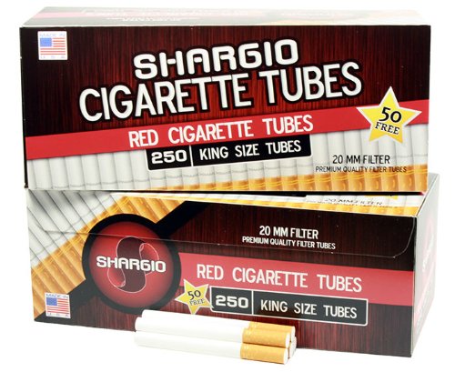 Shargio Red King-Size Stunning Filter Tubes 250ct Contains Amazing Taste, Full Flavor Comes with - 1 Case of 40 Packs