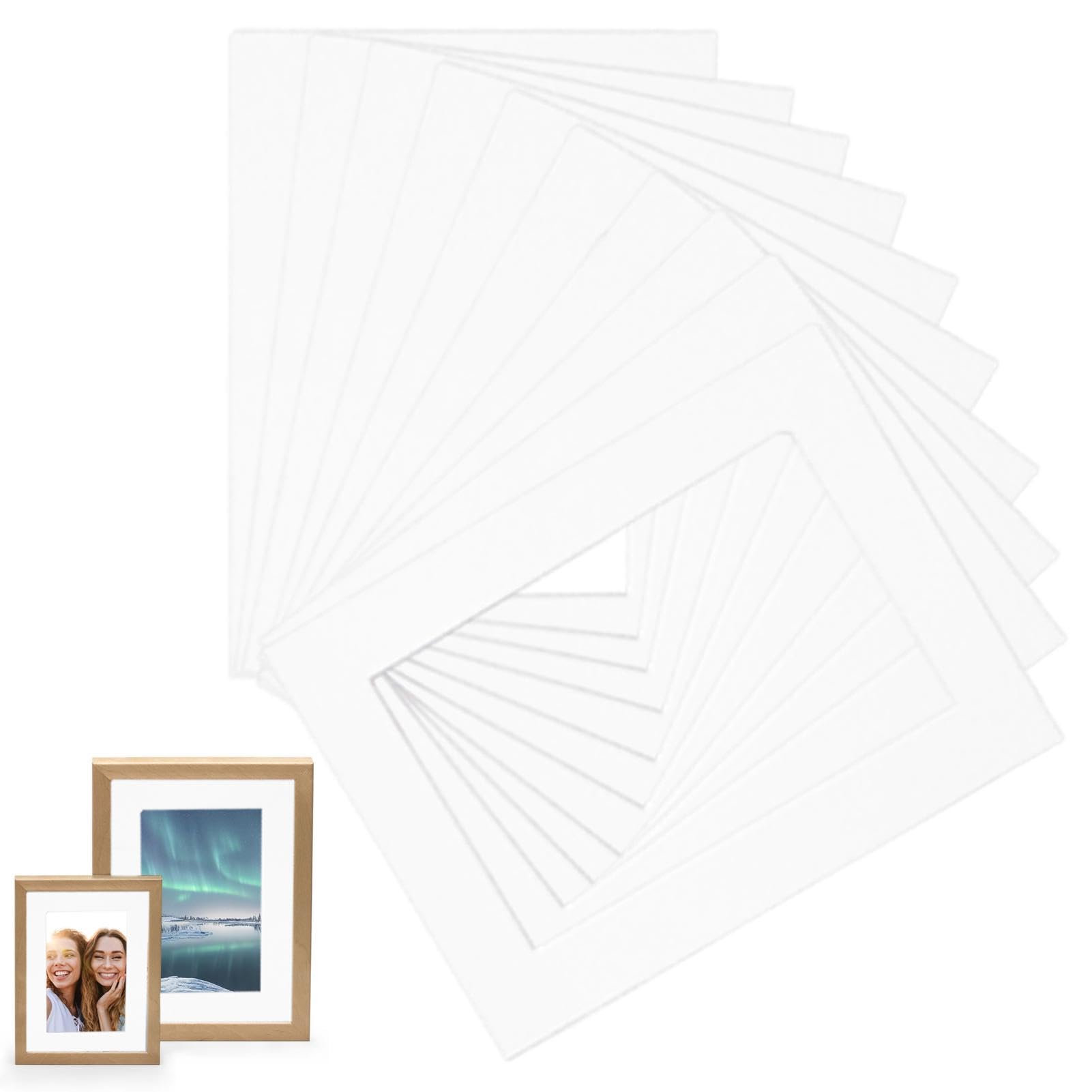 OTAIVE 15pcs A4 Picture Photo Mounts Frame Mats,Photo Frames Mounts,White Picture Mount Mat,Photo Picture Mounts for Graduation Photos Posters Prints Artworks Paintings