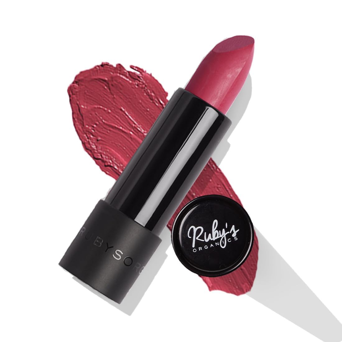 Ruby's Organics Semi Matte Lipstick | Organic, Natural And Mineral - Rhubharb, 3.7g