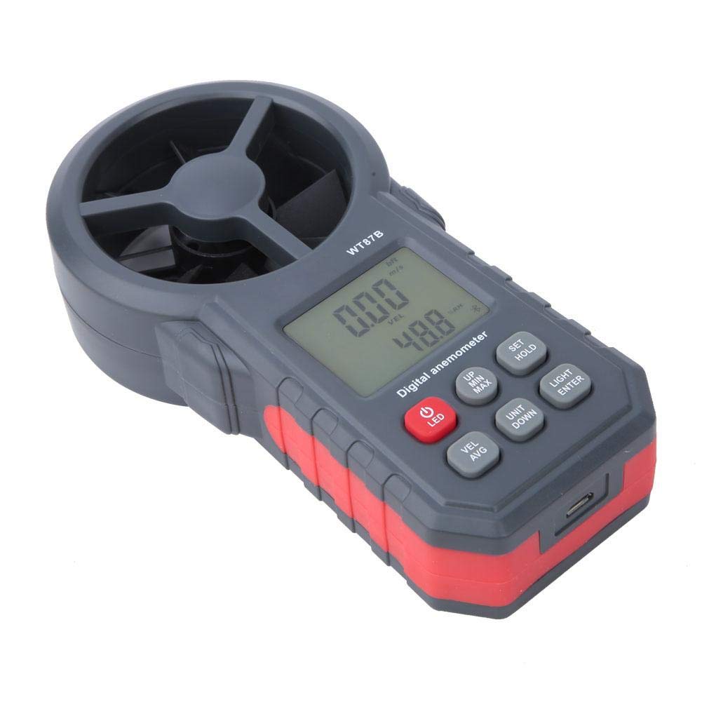 Digital Anemometer, Portable LCD Display Wind Speed Tester, Handheld for Weather Enthusiasts Professionals Communication Function Wind Speed/Air Temperature