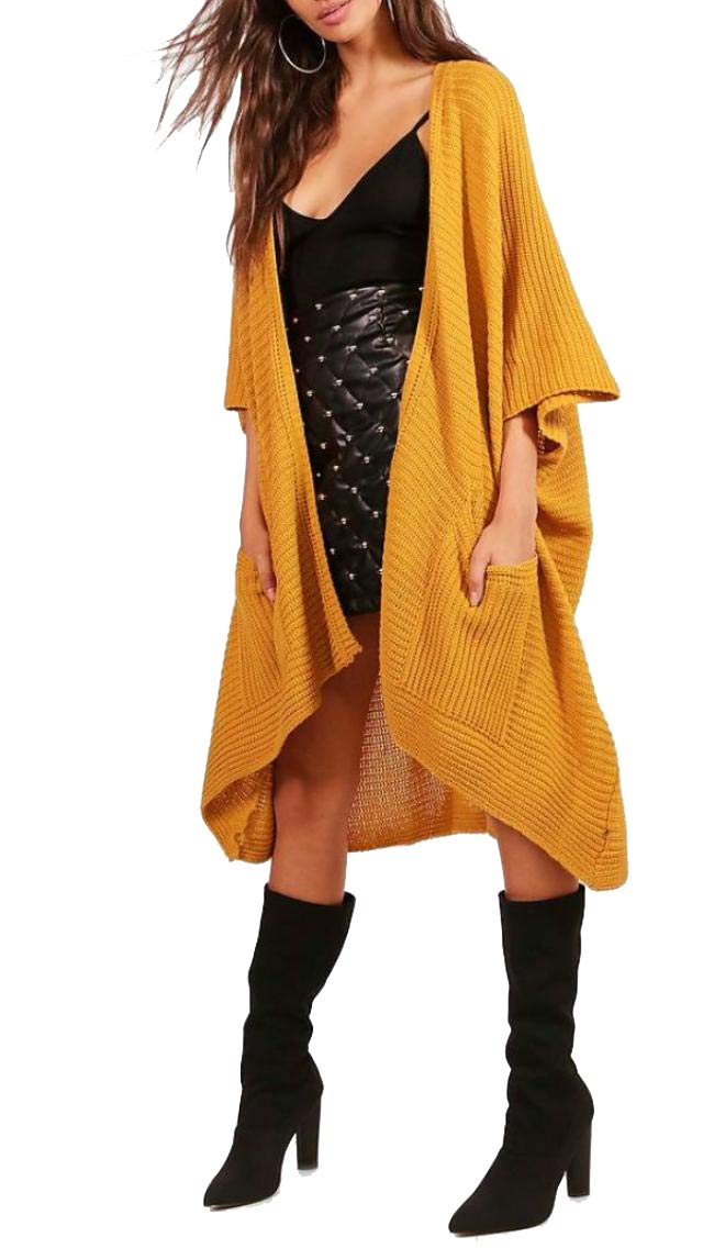 Long Cardigan for Women Oversized 3/4 Sleeve in 9 Unique Colors Boyfriend Ladies Cardigan