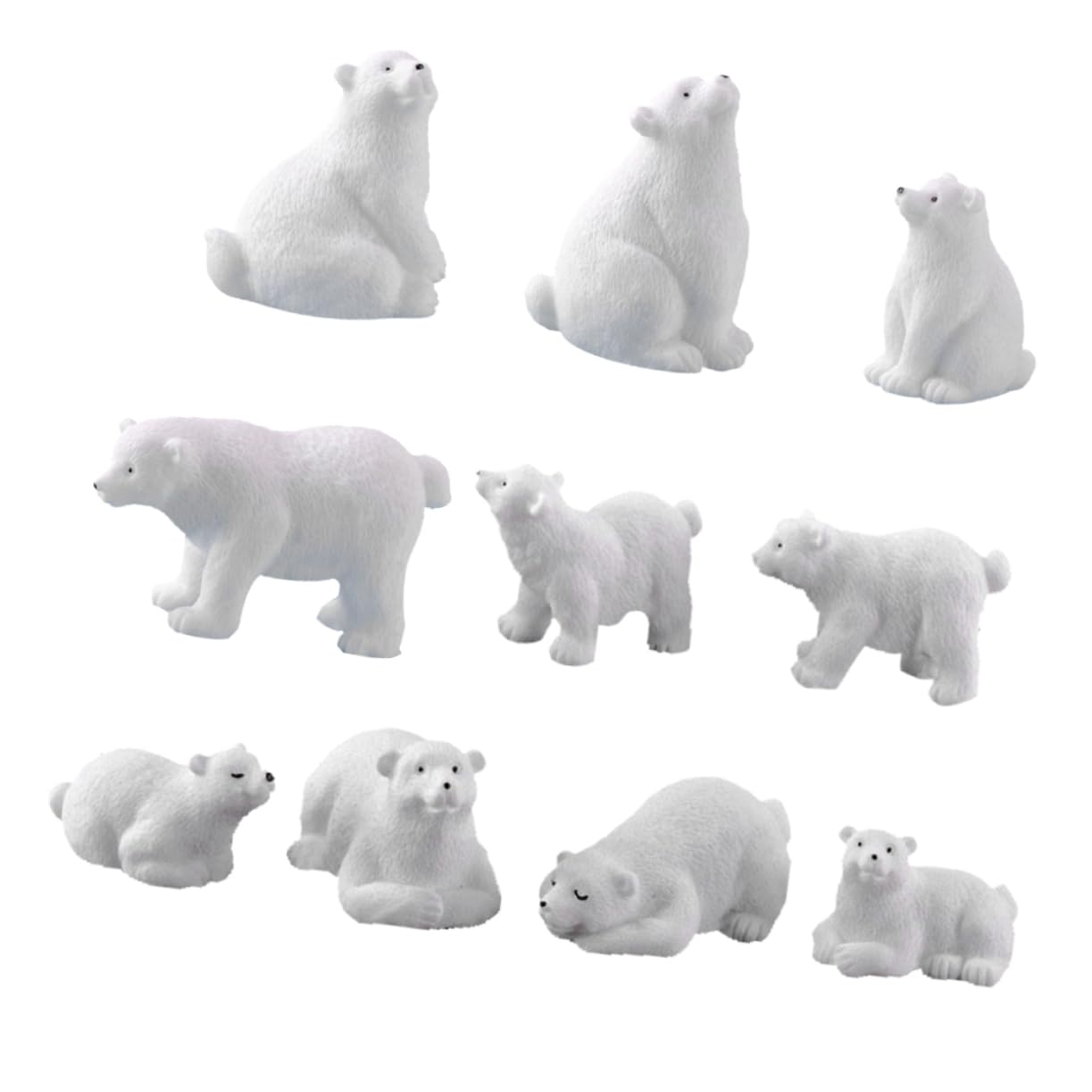 HEMOTON 10 Pcs Micro Landscape Decoration Polar Bear Model Decor Animal Figures Mini Animal Figurines Garden Bear Decors Miniature Animal Figurine Animal Toy Resin Set White Outdoor