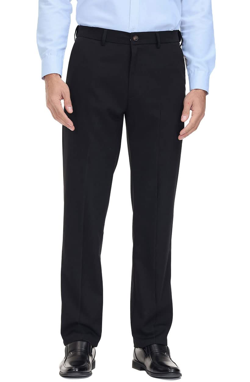 SoojunMen's Classic Fit Hidden Expandable Waist Flat Front Dress Pant