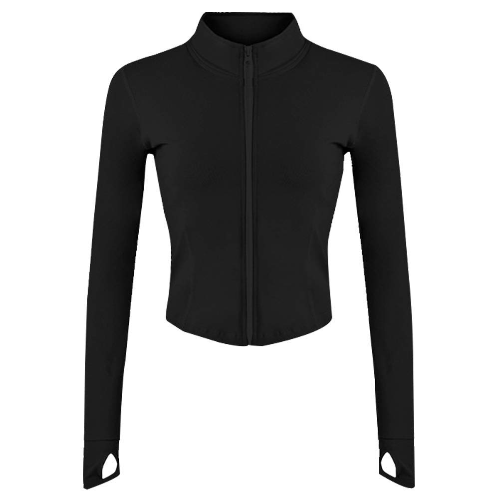 Lviefent Womens Lightweight Full Zip Running Track Jacket Workout Slim Fit Yoga Sportwear with Thumb Holes