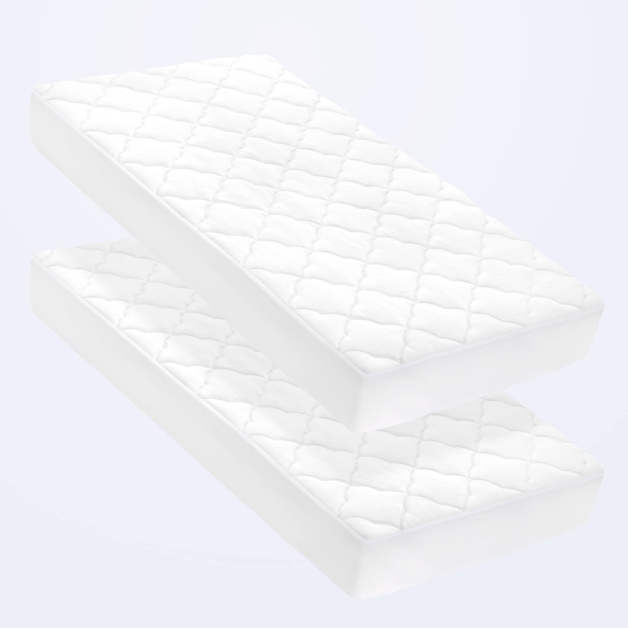 SLEEP ZONE Waterproof Crib Mattress Pad 2 Pack - Quilted, Fitted Baby Mattress Cover 28"x52" - Soft Breathable Toddler Mattress Protector Noiseless Infant Topper - Deep Pocket Fits up to 14"