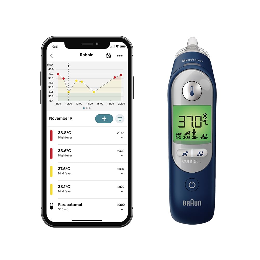 Braun ThermoScan® 7+ connect Ear thermometer | Braun Family Care™ app Compatible | Age Precision® Technology | Baby and Infant Friendly | #1 Brand among doctors¹ | IRT6575