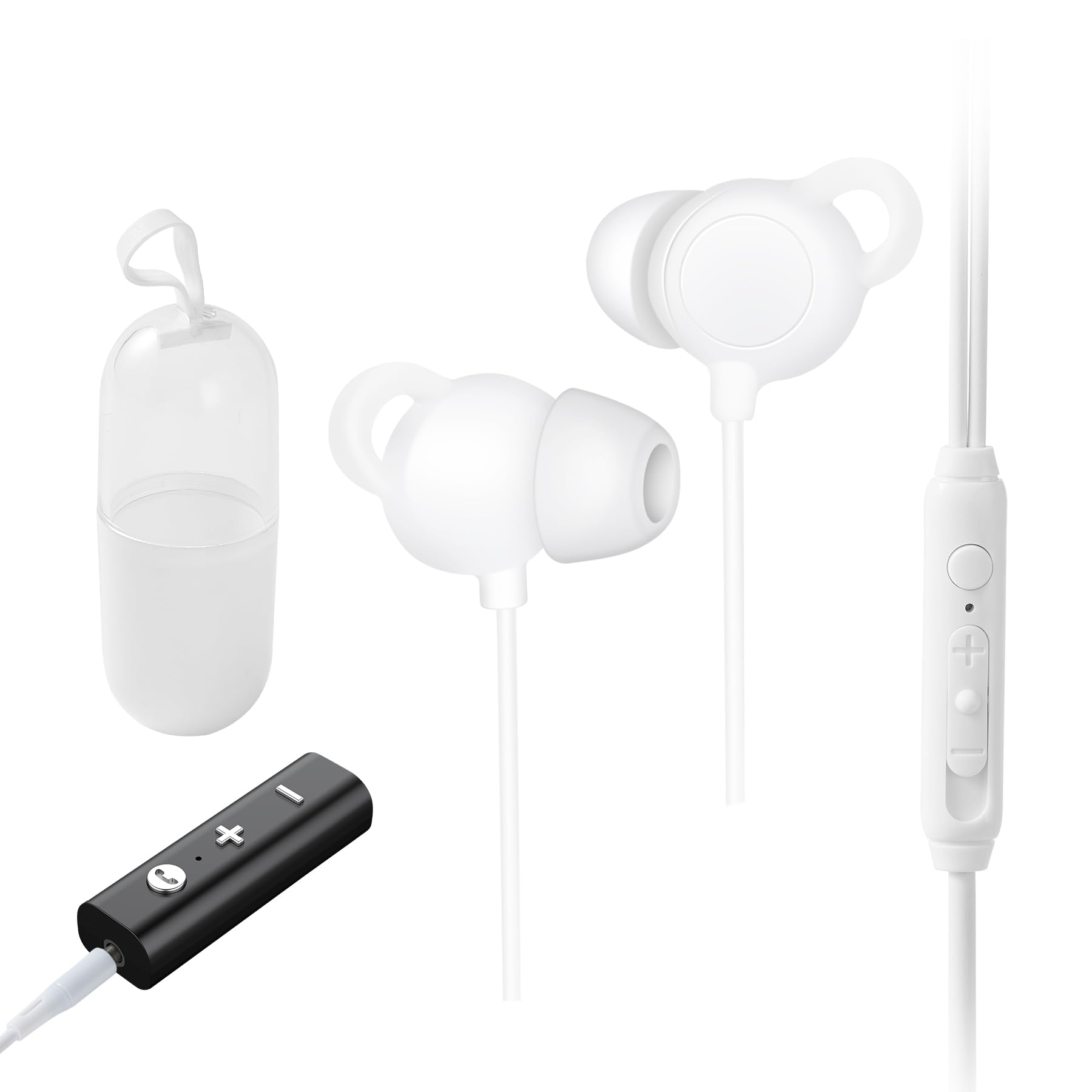 CKG Sleep Earbuds for Side Sleepers, All Silicone Made with Soft and Zero-pressure Comfortable Earbuds for Sleeping on Side,12 Hours Playtime, Bluetooth Multipoint for Personalized Sleep Aid Music