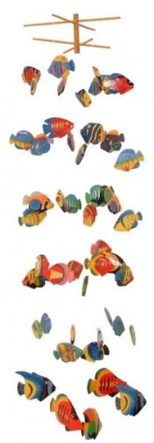 Mobile Various Fish 50 Pieces Albesia Wood Wind Chime