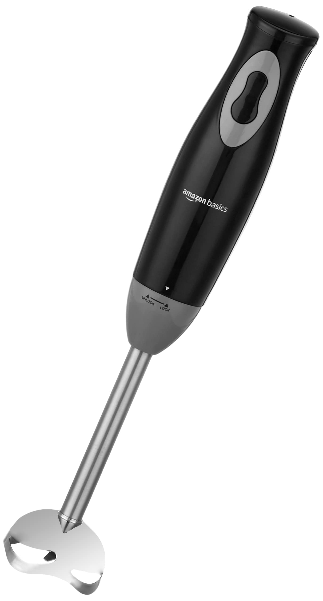 amazon basics 300 Watts Hand Blender With Stainless Steel Stem For Hot/Cold Blending And In-Built Cord Hook, Isi-Marked, Black