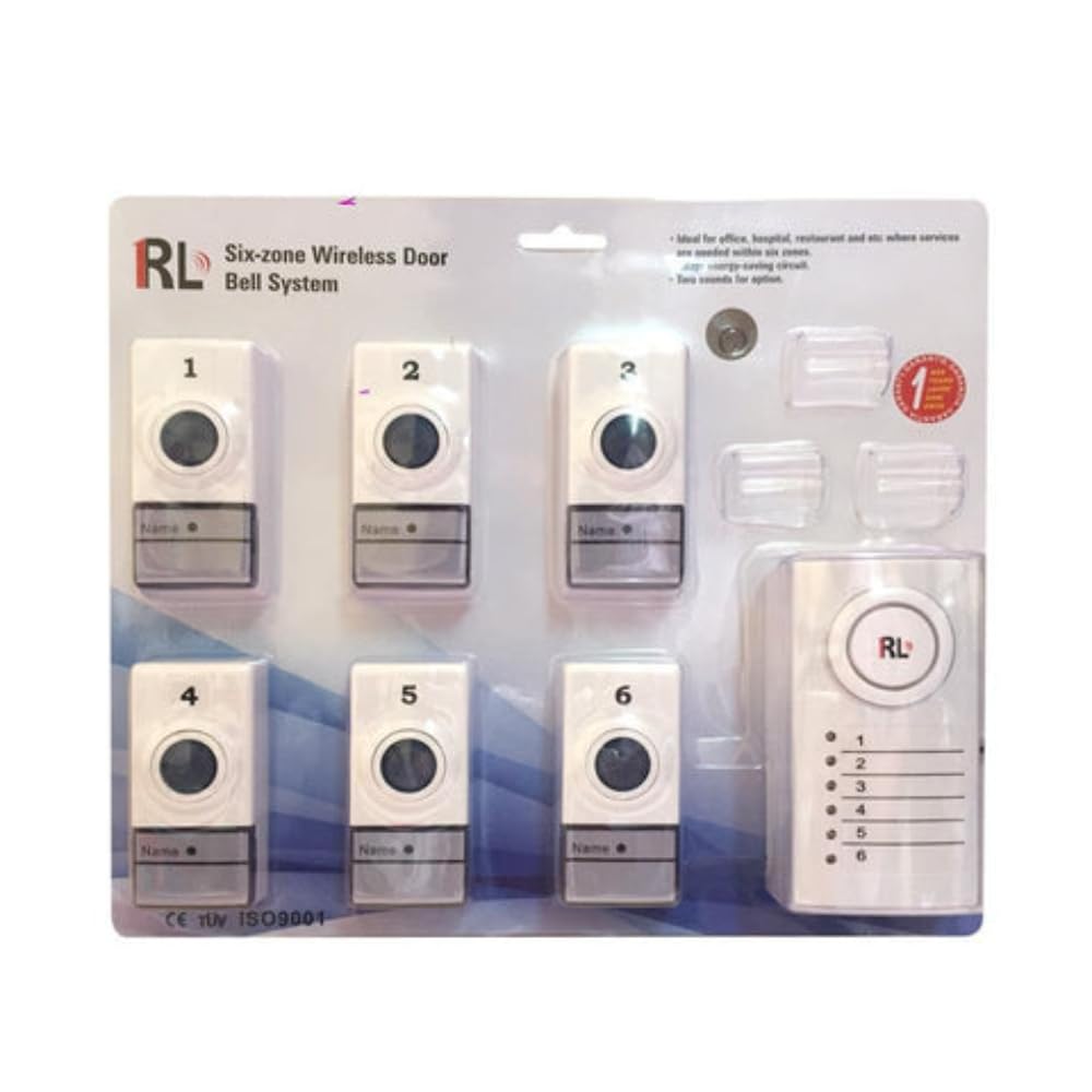 Wireless Doorbell System 6in1 Doorbell The Six Zone Intercom for Home Wireless Bell with Patented Power-Saving Technology & Multi-Service Solution for Offices and More