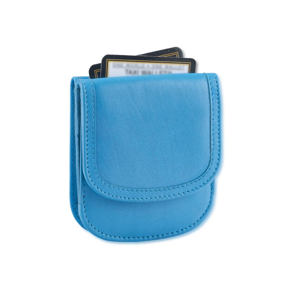 Taxi WalletSaddle Leather, Blue Moon – A Simple, Compact, Front Pocket, Folding Wallet, that holds Cards, Coins, Bills, ID – for Men & Women, Blue Moon, Wallet