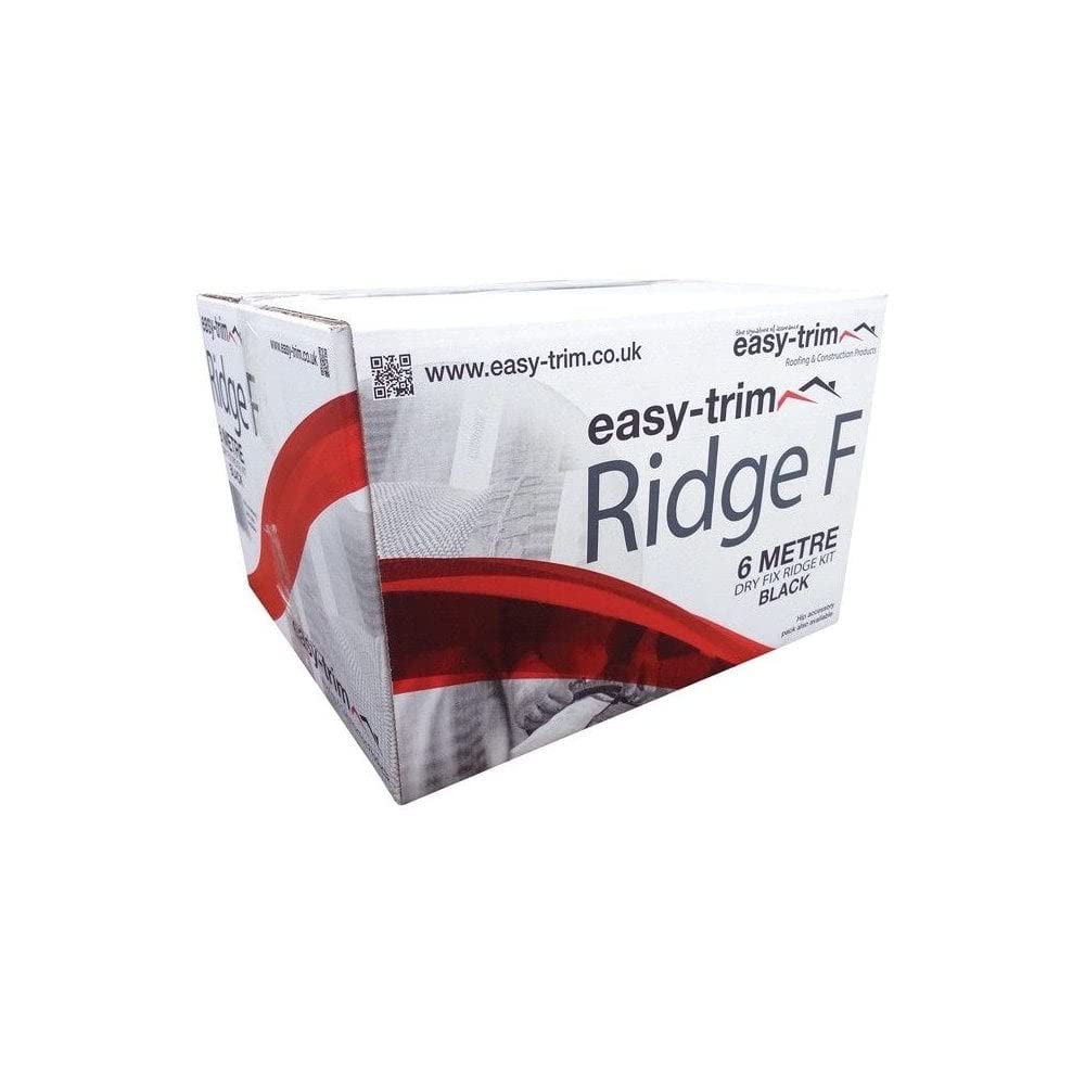 6m Easy Trim Ridge F Kit | Easy Ridge Dry Fix Ridge System | DIY Roofing Ridge | Cement Free | Black