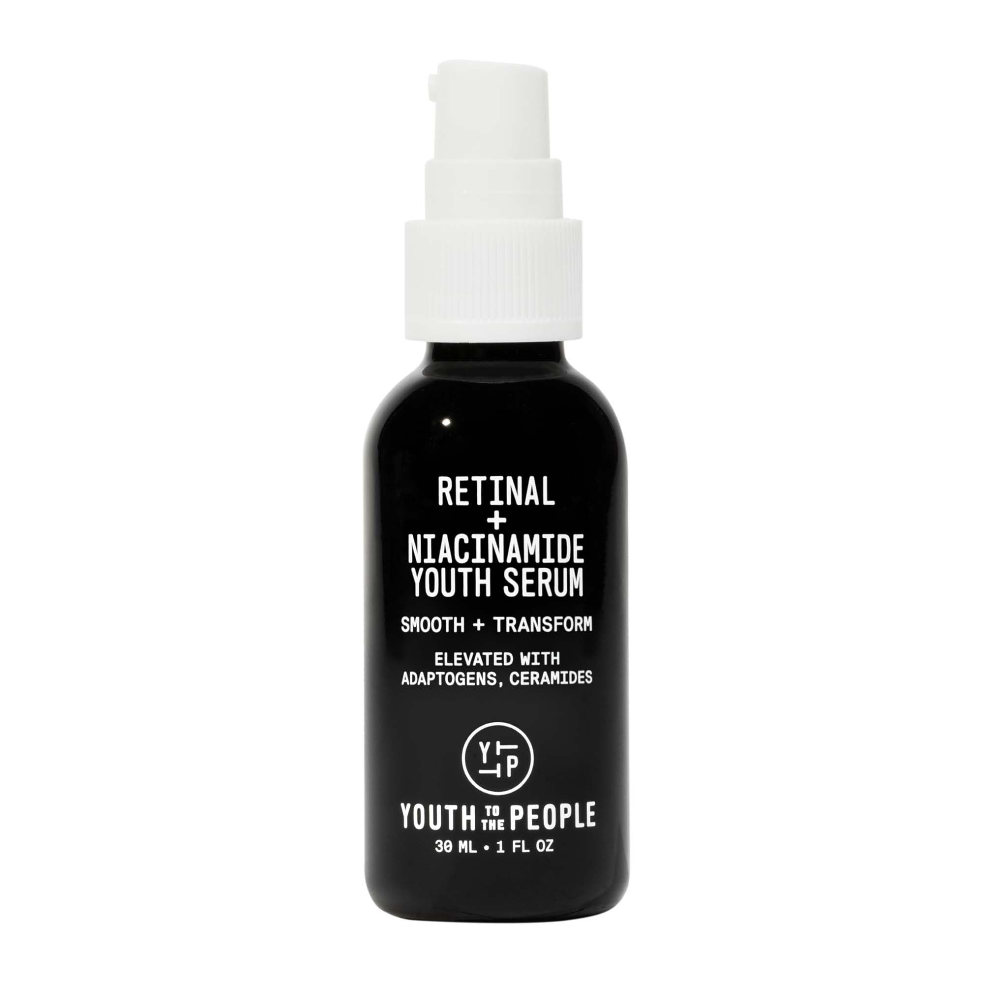 Youth To The People Retinal + Niacinamide Youth Serum - Adaptogen & Ceramide Serum - Pore Tightening, Anti-Aging Retinol Alternative + Niacinamide Serum - Moisturizing Night Serum (1oz)