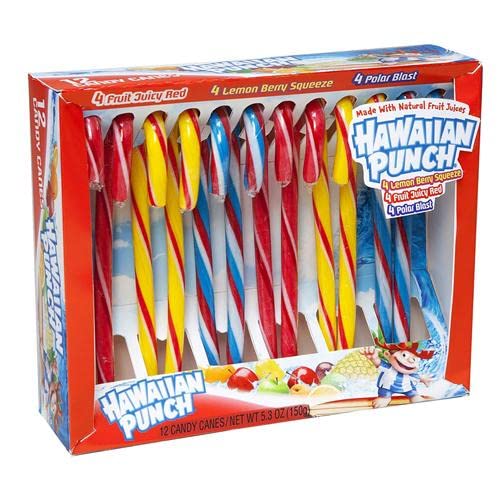 Hawaiian Punch Assorted Candy Canes - Box of 12