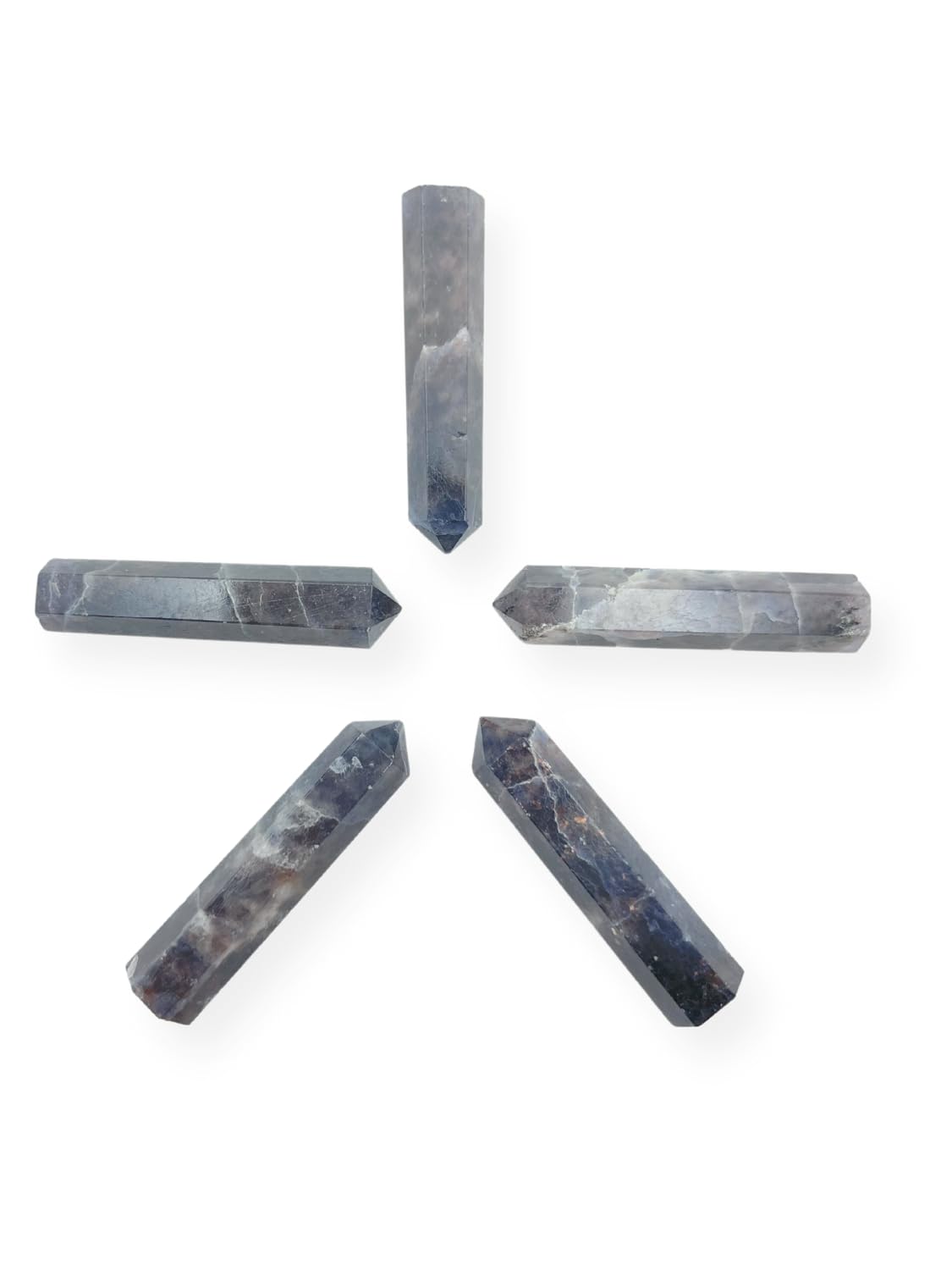 5 Pieces Iolite Pencils Points Crystal Healing for Jewelry Making Necklace Wire Wrapping Pendant Crystal Grids