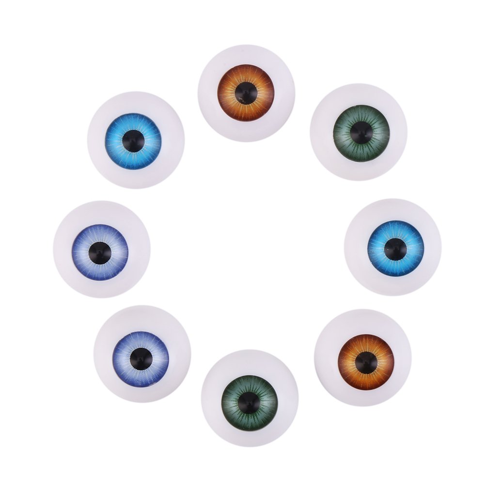 DECORA 20mm Half Round Acrylic Doll Bear Craft Plastic Eyes Eyeball for Doll and Craft Making