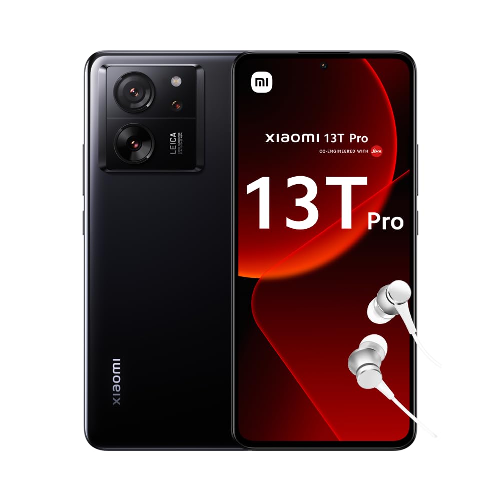 Xiaomi13T Pro - 12+512GB Smartphone, Leica Camera, 6.67" AMOLED CrystalRes 1.5K+144Hz Screen, Mediatek Dimensity 9200+, 120W Turbo Charging, 5000mAh Battery, Black (UK Version)