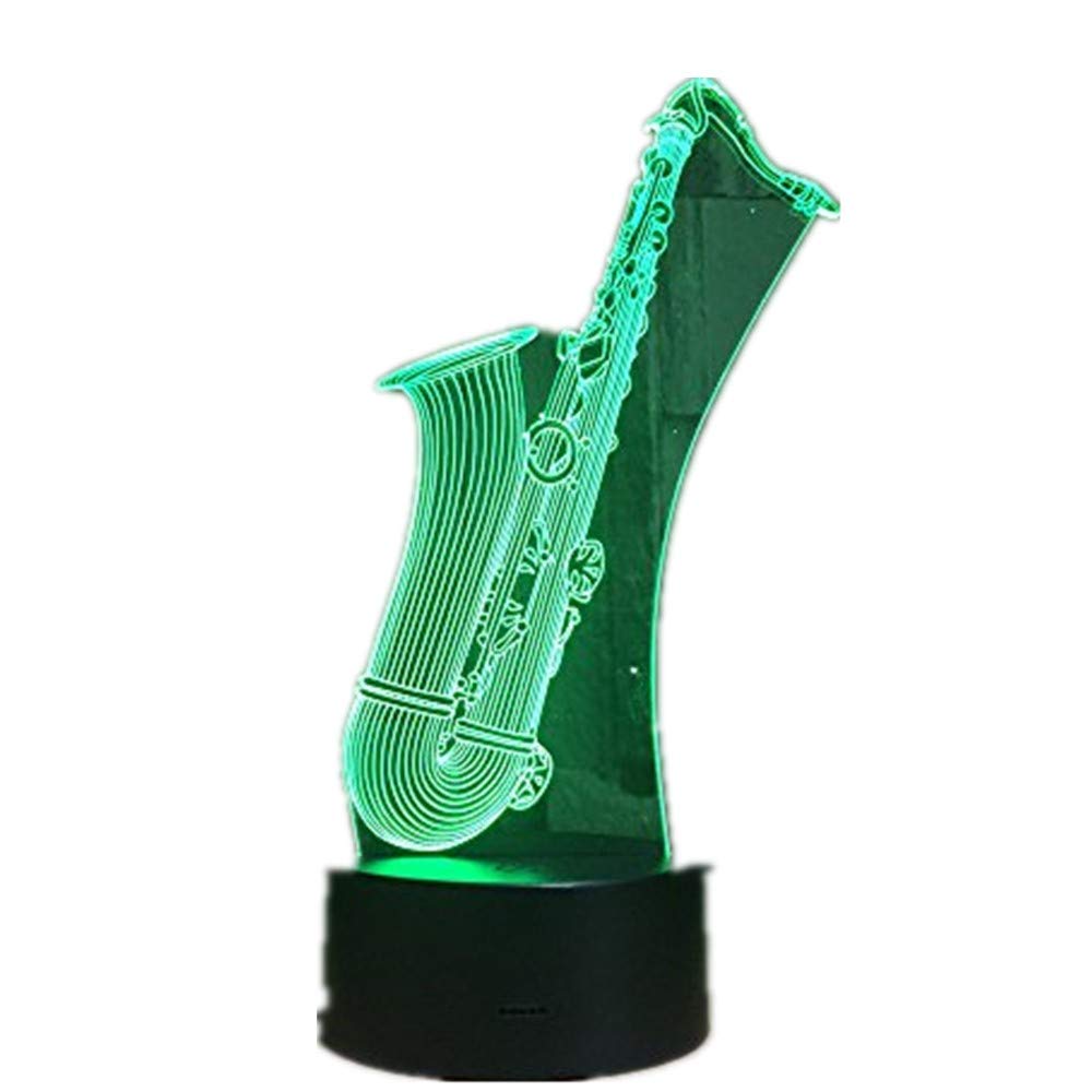 Saxophone USB 3D Lamp 7 Colors Touch Sensor Bedroom Lights Atmosphere Decoration Father's Day Gift