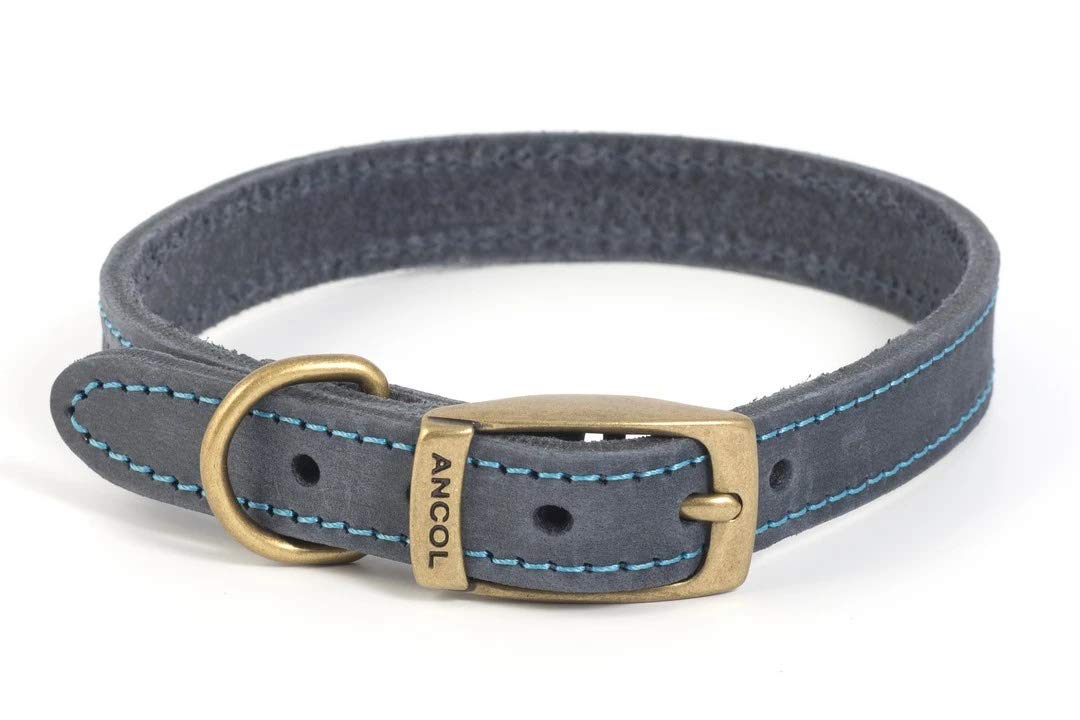 Ancol Timberwolf Leather Collar Blue 46-56cm L