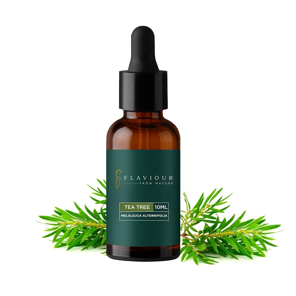 Flaviour Tea Tree Oil: 100% Pure, Natural & Undiluted | Aromatherapy | Perfect for Hair and skin care | Therapeutic | 10ml (Pack of 1)