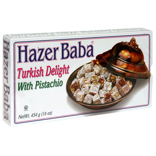 Hazer Baba Turkish Delight with Pistachio, 16-Ounce Boxes (Pack of 4)