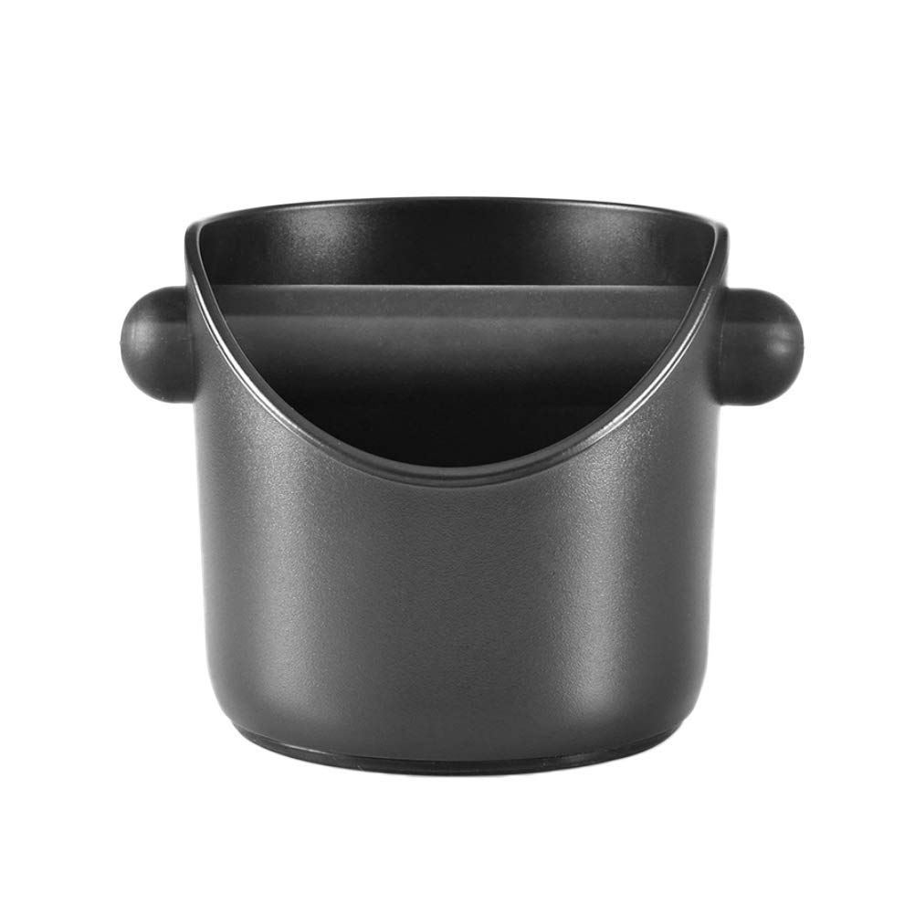 Hemoton Anti-slip Straight Mouthed Coffee Knock Box Espresso Grinds Waste Container Dump Bin (Black)