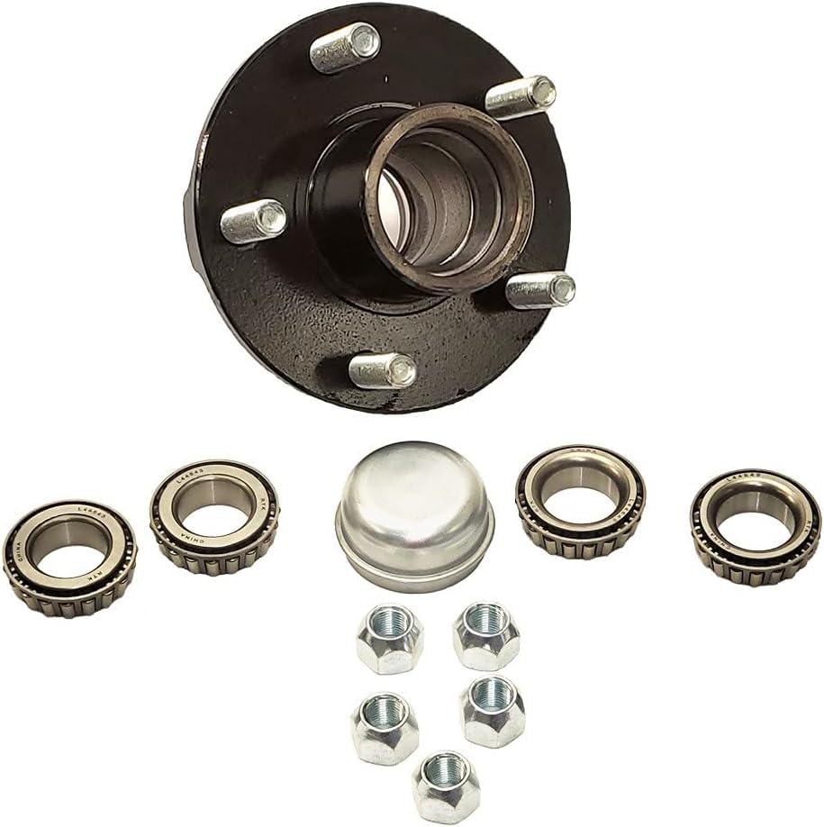 Rigid Hitch Incorporated Trailer Hub Kit (BT-150-F) 5 Bolt on 4-1/2 Inch Circle - Fits 1" and 1-1/16" Spindle