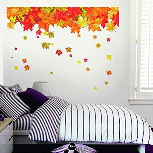 Meetcute™ Colorefull Flowers with Leaf Wall Sticker for Couple Bedroom PVC Vinyl, 56 cm x 61 cm